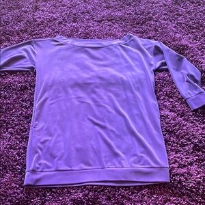 New York & Company Boxy Purple Long Sleeve Velour Dress